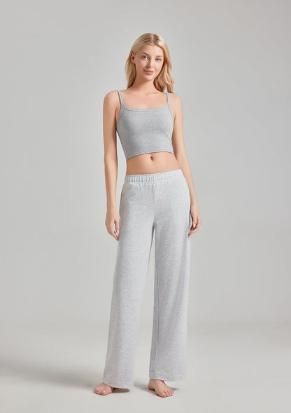 DOVE DREAM CROP TOP WITH BUILT-IN BRA - GREY