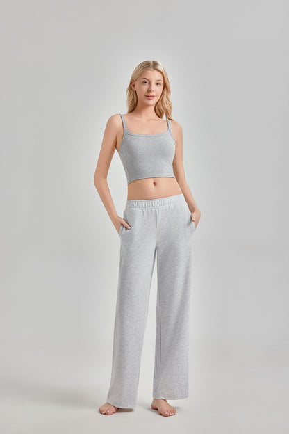 DOVE DREAM CROP TOP WITH BUILT-IN BRA - GREY