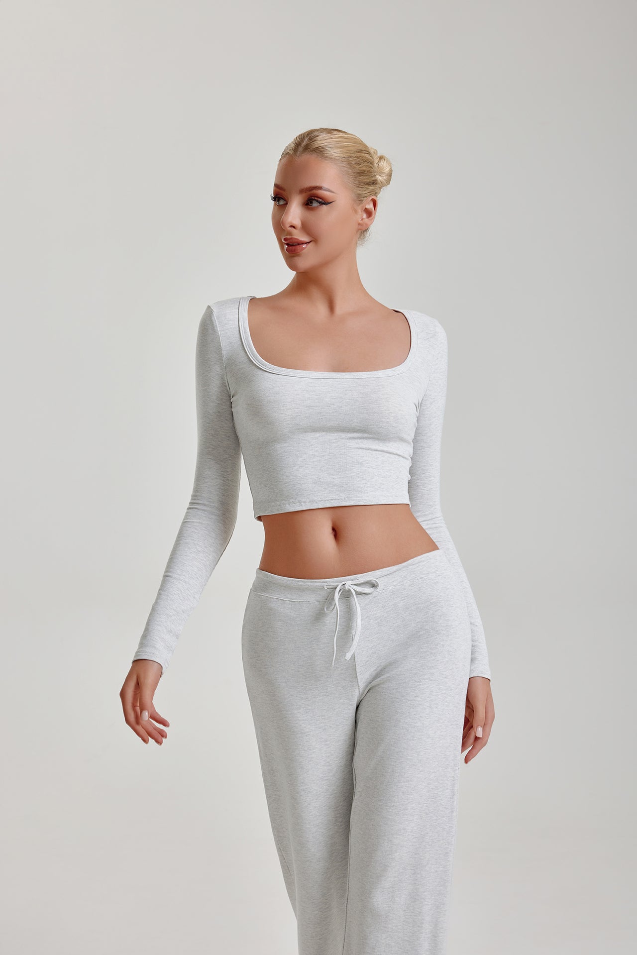 DAYDREAM TWO PIECE SET - LIGHT HEATHER GREY