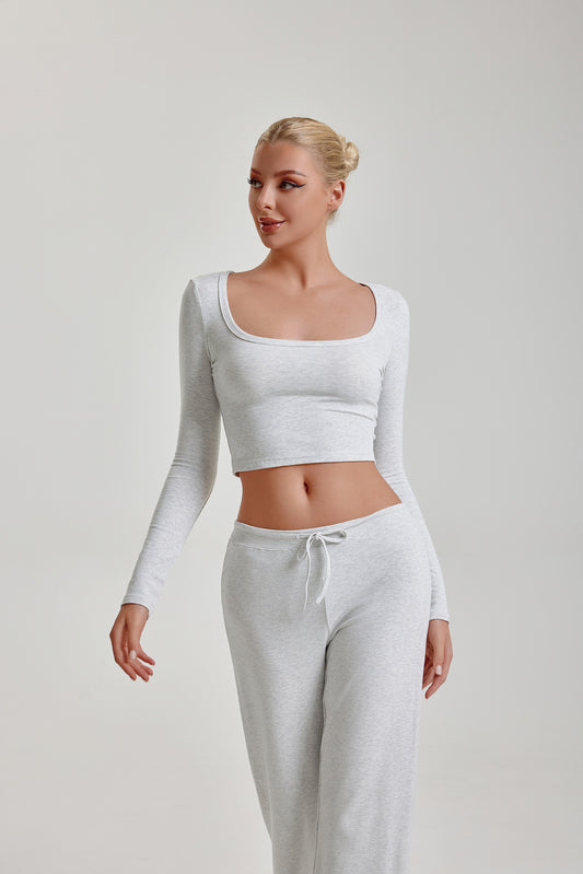 DAYDREAM TWO PIECE SET - LIGHT HEATHER GREY